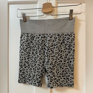 LOFT Women’s Leopard Print Gray Biker Shorts